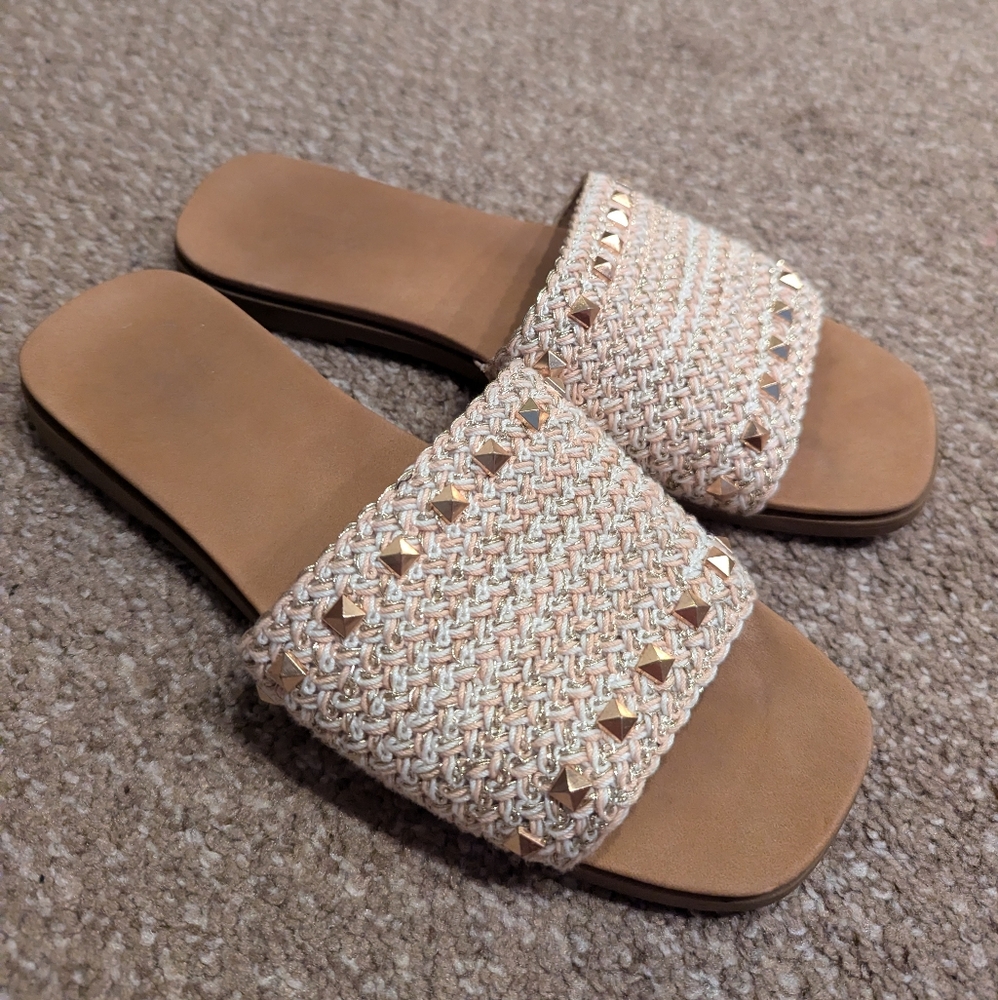 Crown Vintage, Flory, Studded Slide Sandals, Size 7.5
